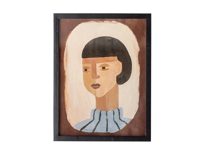 Bloomingville Illustration Amanda avec cadre 32x42 cm Marron