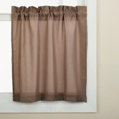 Sweet Home Collection Opaque Taupe Ripcord Kitchen Window Curtains - Swag, Tier & Valance