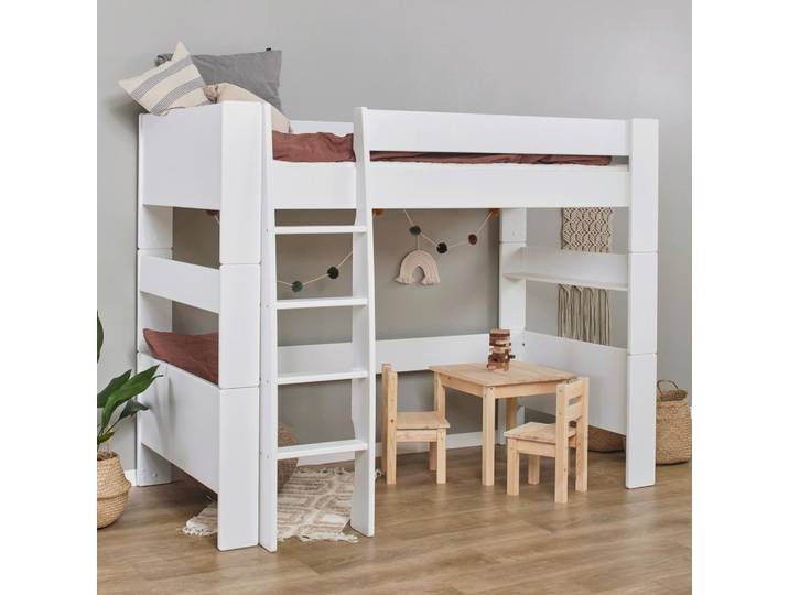 Hochbett Pure Weiß 90x200cm