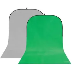Studioking Background Board BBT-03-10 Grau/Grün 150x400 cm (400 cm, 150 cm), Hintergrundsystem, Grau, Grün