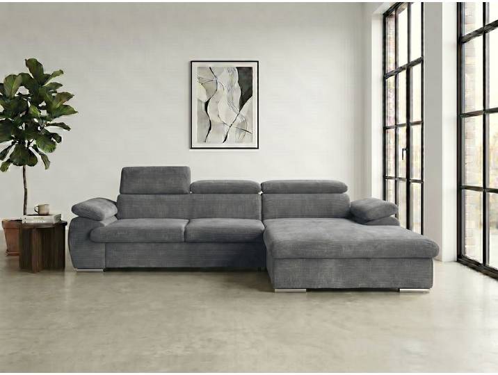 Ecksofa WERK2 Cosmo 282 x 192 cm modern & bequem, Multifunktionen, Bettfunktion , anthrazit, B:282cm H:99cm T:192cm, 90% Polyester, 10% Nylon, Sofas, Ecksofa, Cord, L-Form, XXL, Schlaffunktion, Bettkasten, verstellbare Kopfteile