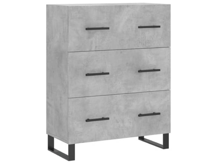 Fisinber Sideboard Betongrau 69,5x34x90 cm Kommode mit 3 Schubladen Kompakter Beistellschrank in Beton-Optik für Wohnzimmer und Flur, bietet strukturierten Platz für Dekoration.