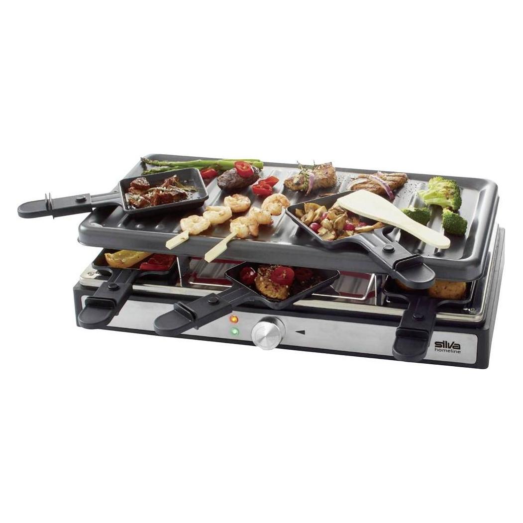 Silva Homeline PK-R 088 Raclette 8 Pfännchen, Antihaftbeschichtung, Überhitzungs (426030)