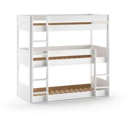 ETAGENBETT Karyl 206x200x105 aus Massivholz in Weiß