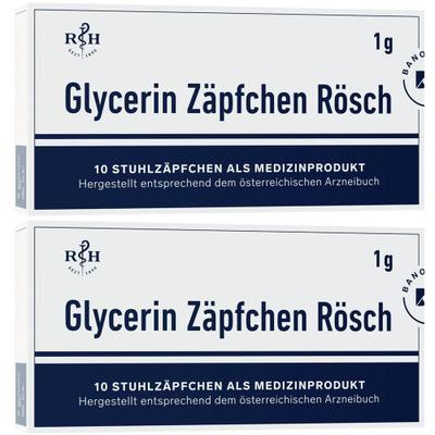 Glycerin Zäpfchen Rösch 1 g gegen Verstopfung 2x 2x10 St Suppositorien