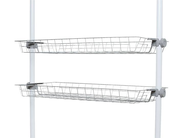 Organizer WENKO Modell Herkules , grau (korb: grau, kunststoffteile: grau, anti, rutsch teile der kunststoffteile: grau), B:94cm H:8cm T:38cm, ABS-Kunststoff, Polypropylen, Stahl, Aufbewahrungsboxen, Organizer, Drahtkörbe aus Stahl, Erweiterung zum Teleskop-System Herkules