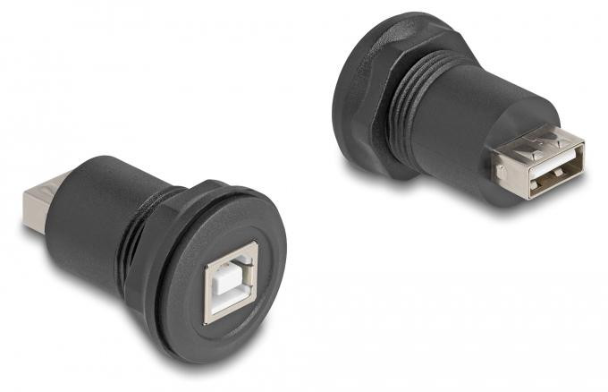 Delock USB-adapter USB (vrouwelijk) naar USB Type B (vrouwelijk) - Zwart