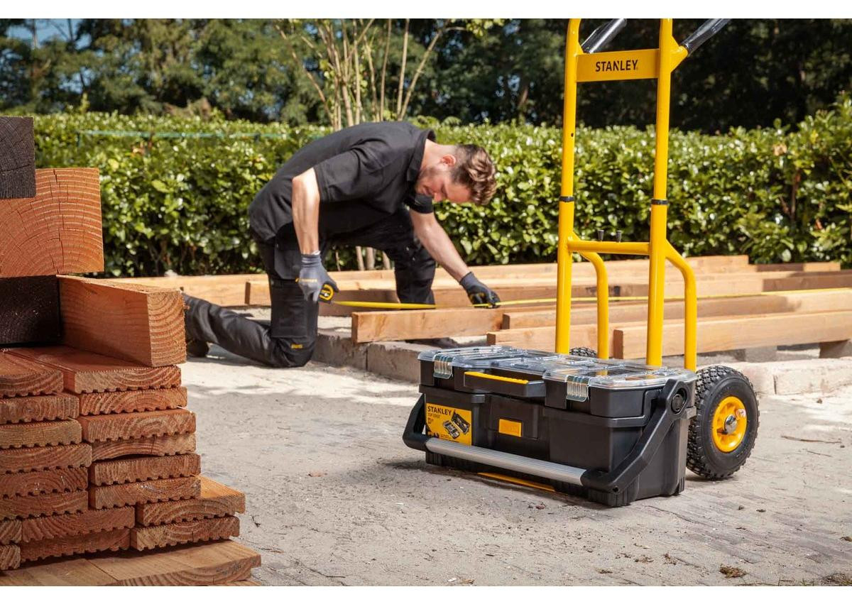 Stanley Inklapbare Steekwagen SXWTD-FT520 Geel, Draagcapaciteit tot 120kg, H x B x D: 113 x 63 x 52 cm