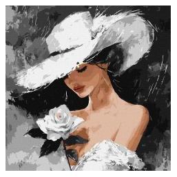 Ideyka Malen nach Zahlen - Weisse Rose 40x40cm (66128836)