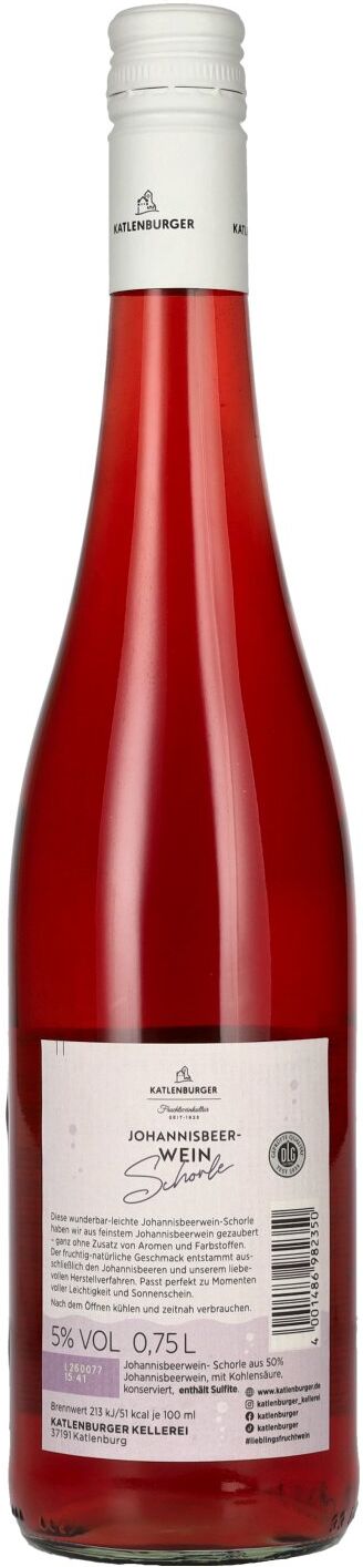 Katlenburger Johannisbeer Wein Schorle 5% Vol. 0,75l