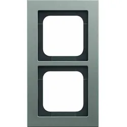 Busch-Jaeger Rahmen, 2f, platin, matt, Metall, geeignet für Geräteeinbaukanal, geeignet für Unterputz-Installation, Aluminium
