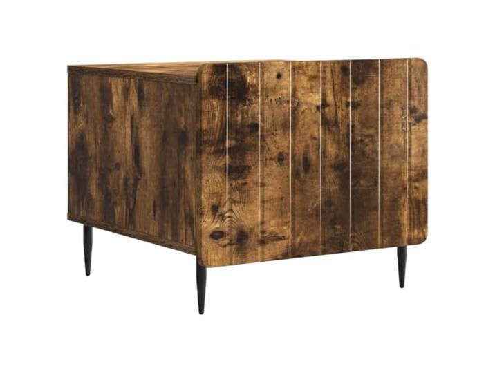 KMVXCVNM Couchtisch mit Schublade 49x50x42 cm Geräucherte Eiche Zweistufiger Sofatisch für Wohnzimmer oder Büro, mit Ablagefach und Schublade für griffbereite Zeitschriften und Deko.