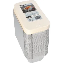 STARPAK Aluschalen mit Deckel 700 ml silber