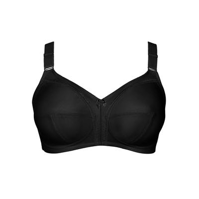 Bügelloser BH LISCA "BH ohne Bügel Mirelas", Damen, Gr. 75, Cup F, schwarz, Stoff, Obermaterial: 55% Polyamid PA. 25% Elasthan EL. 20% Baumwolle CO., BHs