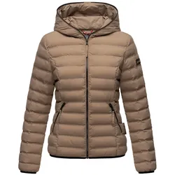 NAVAHOO Damen Stylische Steppjacke Übergangsjacke mit Kapuze Neevia