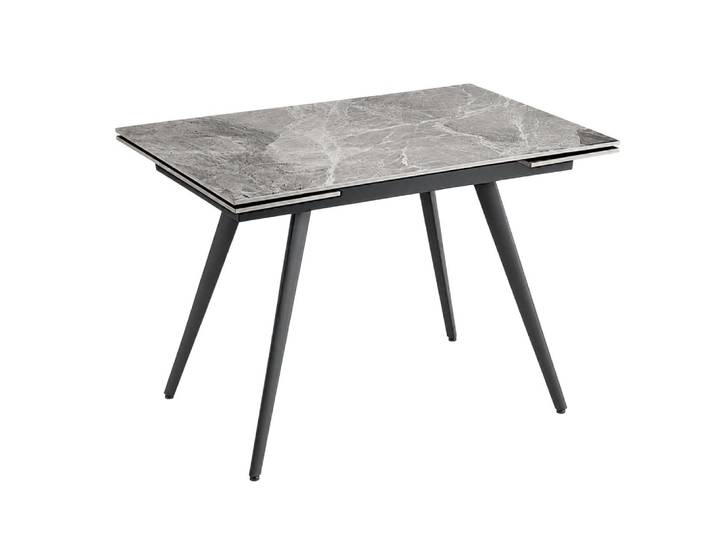 Table céramique extensible effet marbre gris 120-180 cm