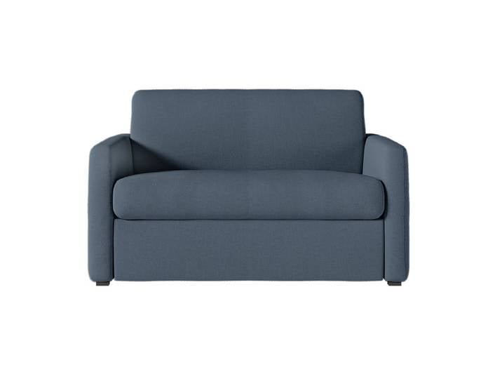 Fauteuil AGATHE convertible express couchage quotidien 100x190cm en tissu bleu foncé - Matelas 13cm
