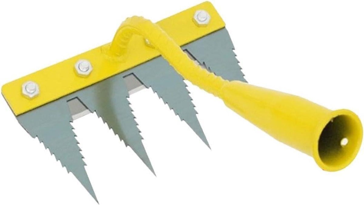 Tuinhark Onkruidverwijderaar met 4 tanden en ergonomische handgreep - Zilver