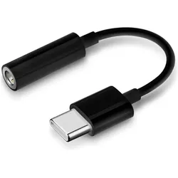 PowerGuard USB-C 3.5mm Kopfhörer Adapter (Digital -> Analog, Klinkenadapter), Audio Adapter, Schwarz