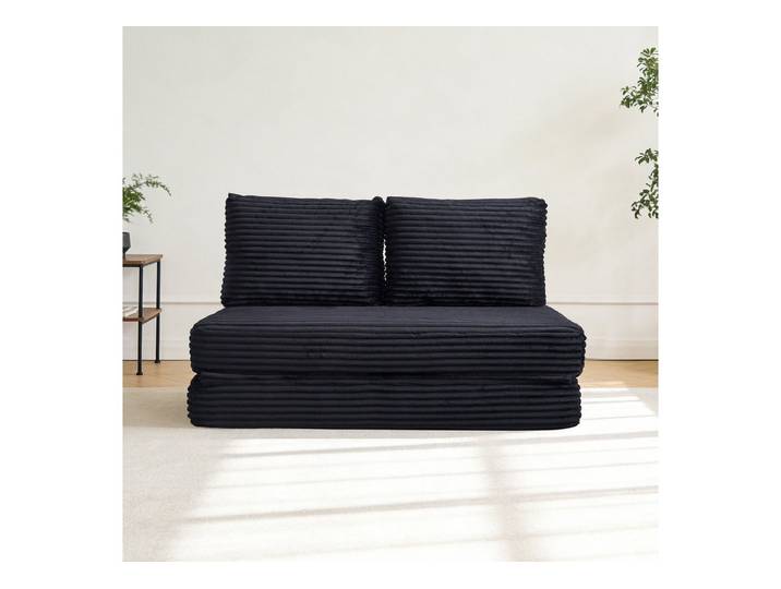 REDOM Schlafsofa Tagsüber Sofa, nachts gemütliches Bett, Montagefreies Satin-Sofabett in Schwarz, flexibel einsetzbar 1 Teile, Ideal für wenig Platz – Wohnbereich, Homeoffice oder Gästezimmer