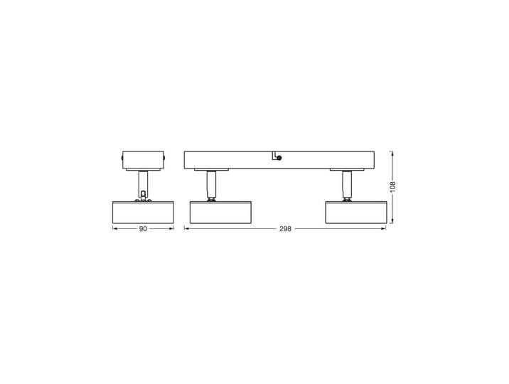 OSRAM LED-Deckenstrahler PLUTO, schwarz, 2 Spots, 3.000 K PLUTO, schwarz, für Wohn- / Esszimmer, Metall