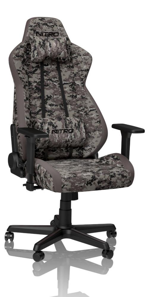 Nitro Concepts S300, Gepolsterter Sitz, Gepolsterte Rückenlehne, Camouflage, Camouflage, Stoff, Schaum, Stoff, Schaum