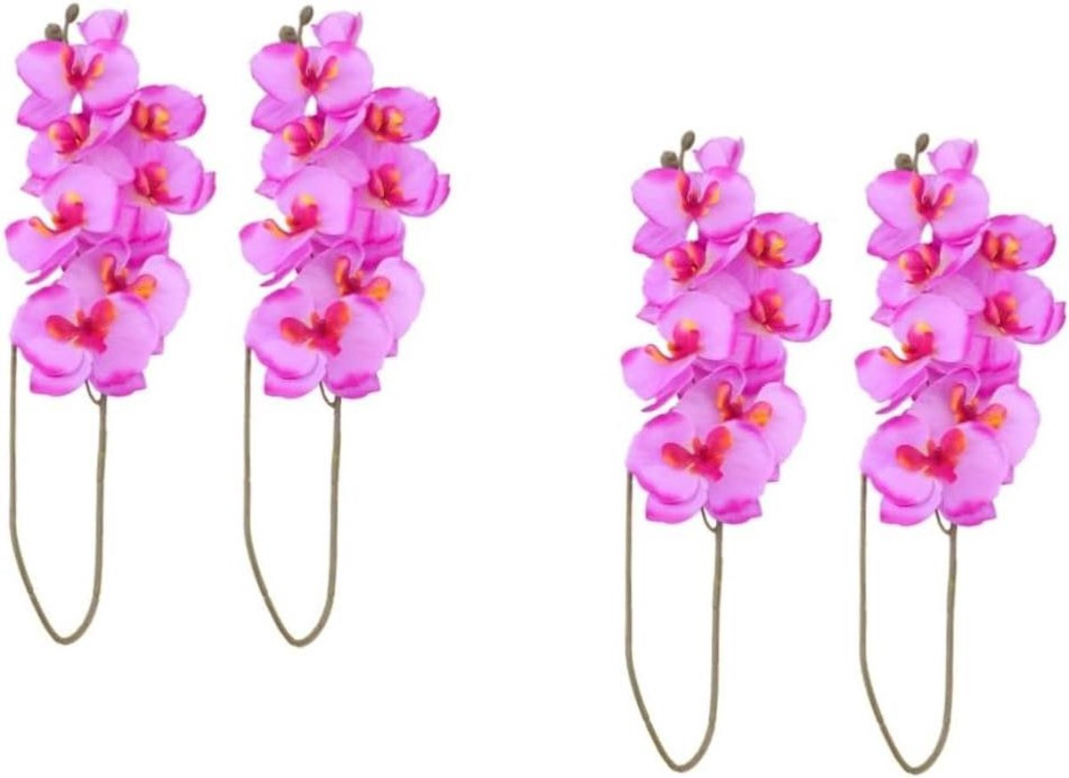 Paarse kunstorchideeën imitatiebloemen voor bruiloftdecoratie - 70 cm