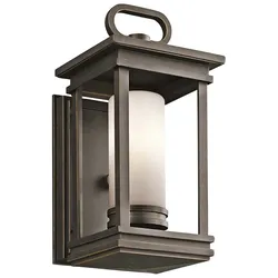 Außenleuchte Wandlampe Laterne ALU Glas Bronze H 30 cm E14 IP44 Veranda Balkon