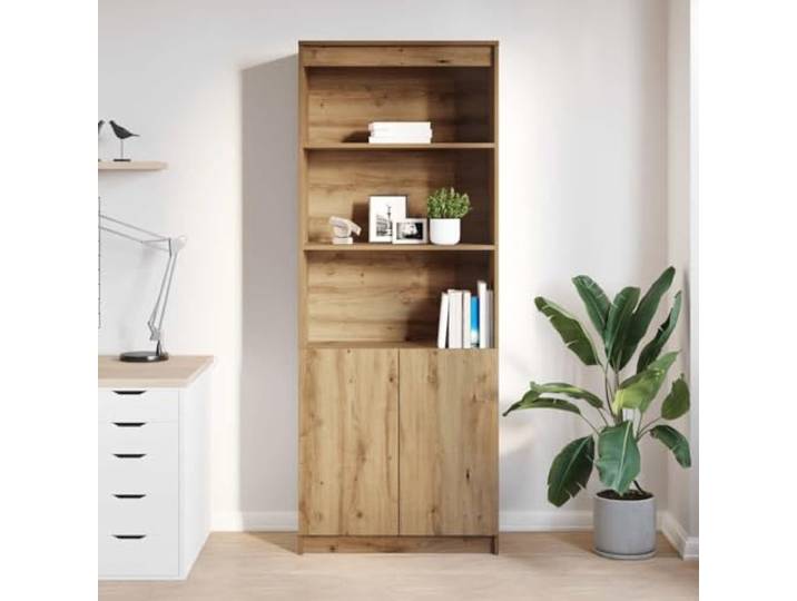 KTHLBRH Sideboard Eiche Handwerk 70 x 35 x 180 cm Technisches Holz 5 Regalböden, 60 kg Kapazität, geschlossene Tür, einfache Reinigung, für Badezimmer, Küche, Schlafzimmer