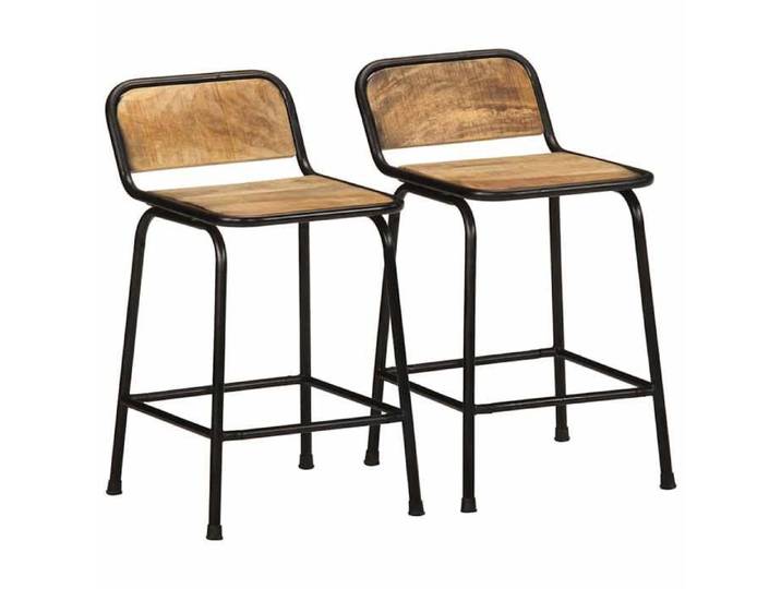 Bonne qualité - Tabourets Ergonomique - BMD - Tabourets de bar - lot de 2 - pcs - bois massif manguier brut - 46x35 5x70 cm DECO
