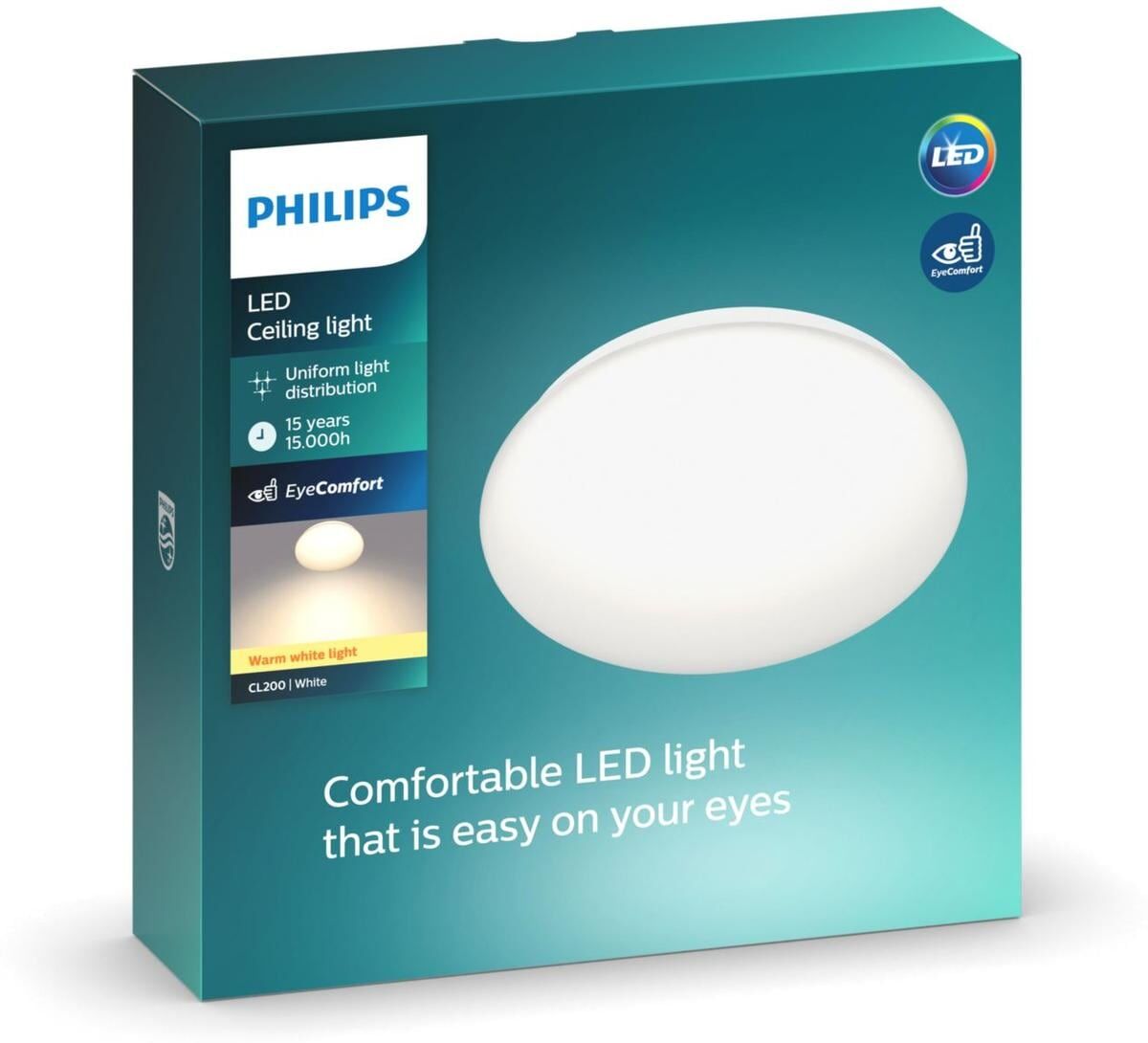 Deckenleuchte PHILIPS "CL200 EC RD 1", weiss (weiß), H:6,8cm Ø:32cm, Leuchten, Deckenleuchte weiß 1, Ø 32cm H: 6,8cm