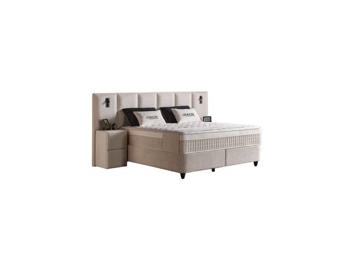 Design Boxspringbett „Lennon“, verschiedene Grössen Beige hell SCANDIBEDDING
