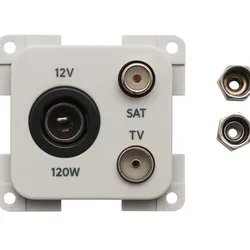 Inprojal System 10.000 Steckdose 12V mit TV und SAT weiß