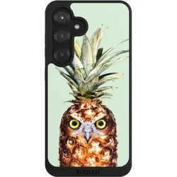 Nivocase Handyhülle für Samsung Galaxy S25 Hülle NIVOpure Case Schwarz Ananas Eule Vogel (Samsung Galaxy S25), Smartphone Hülle, Schwarz