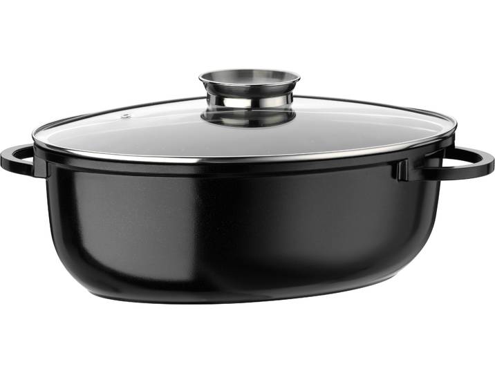 Bräter GSW Cermica Induktion , schwarz, B:25cm L:38cm, Töpfe, Bräter, Induktion