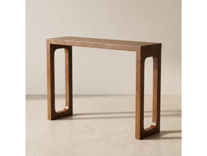 Schmaler Konsolentisch aus Holz, Flurtisch für Eingangsbereich & Wohnzimmer Rustikales Design, robuste Holzkonstruktion, platzsparendes Profil, vielseitig einsetzbar(Beige,55.1*11.8*33.5in)