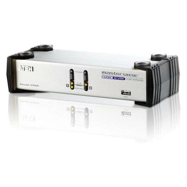 Aten CS1742, 2-Port USB Hub KVM Switch mit VGA Dual-View (CS1742)