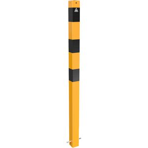Schake Absperrpfosten 470BG, schwarz/gelb, aus Metall, zum Einbetonieren, 7 x 130cm, starr
