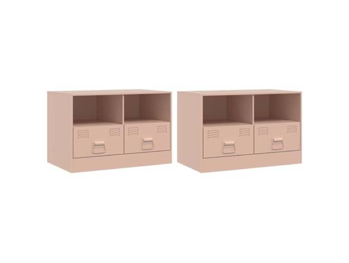 vidaXL Tv-meubelen 2 st 67x39x44 cm staal roze