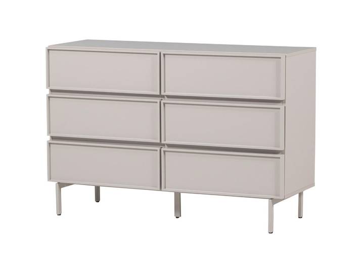 Livetastic Kommode Tours, Sand, Metall, 6 Schublade(n) Schubladen, 120x80x42 cm, stehend, Wohnzimmer, Kommoden & Sideboards, Kommoden