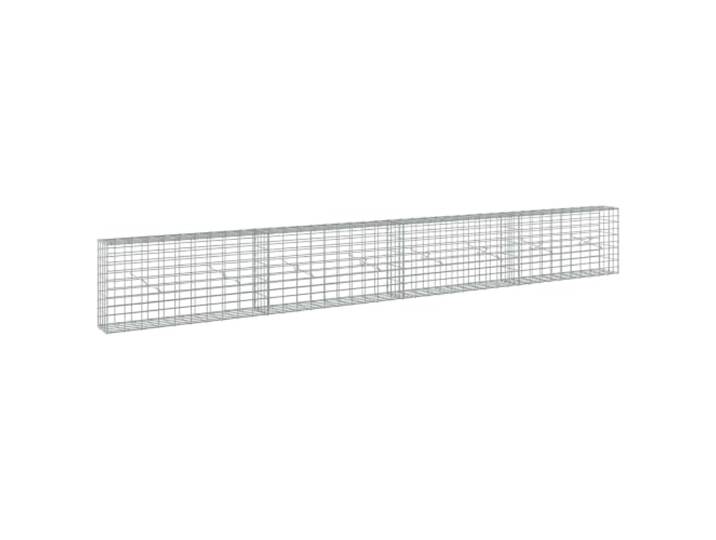 Gabionen aus verzinktem Stahl, 400 x 20 x 50 cm, Maschenweite: 5 x 10 cm 5 mm Draht, Haken- und Clip-System, mit Zangen, Einfasswände, Gartenkanten