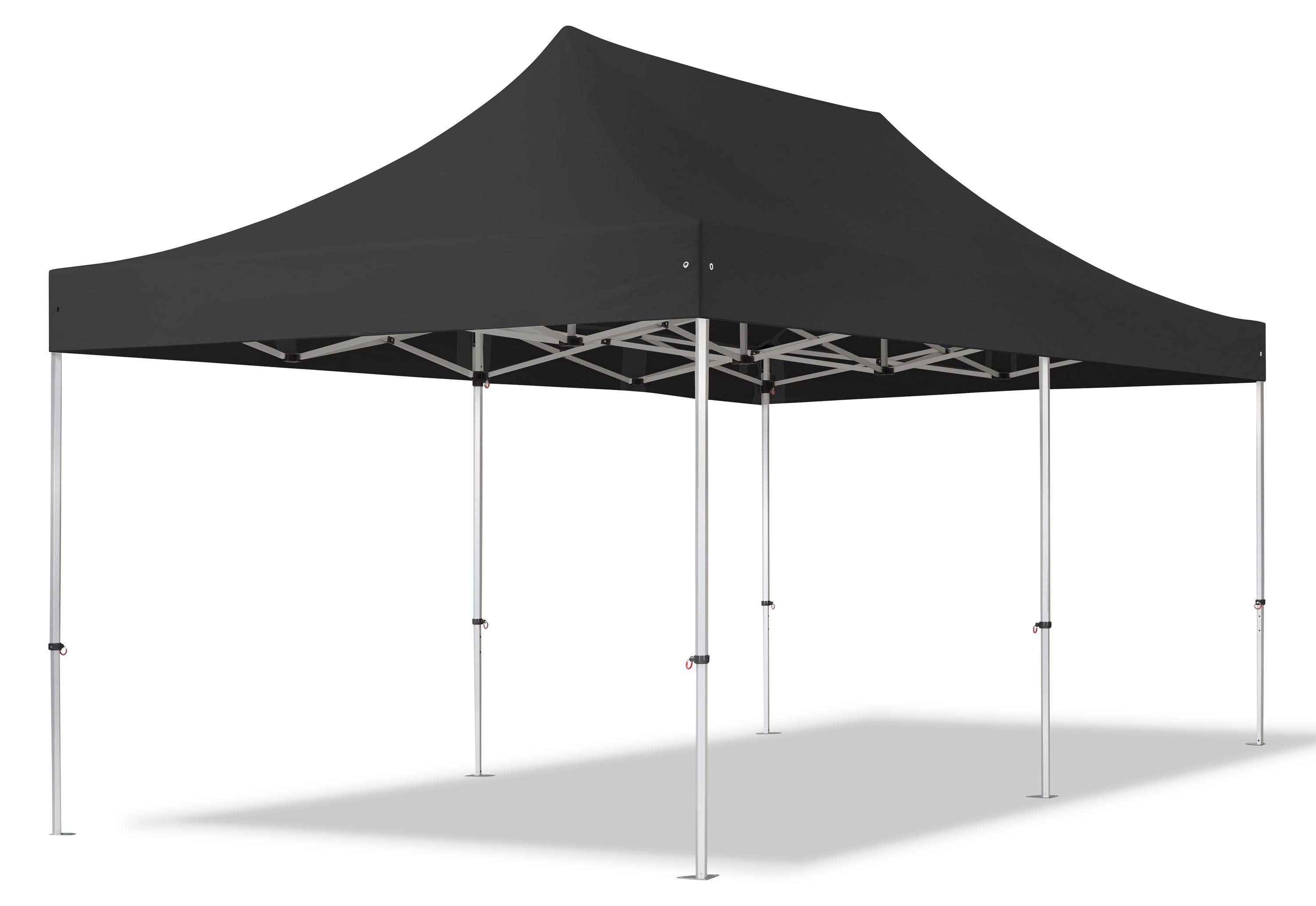 TOOLPORT 3x6m Aluminium Faltpavillon, ohne Seitenteile, schwarz