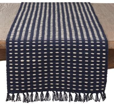 Saro Lifestyle Dashed Woven Long Table Runner