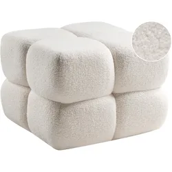 POUF Bouclé Cremeweiß Caliente