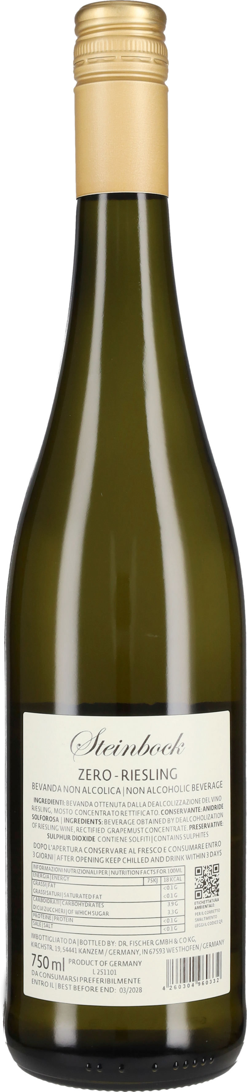 Dr. Fischer Alcohol Free Riesling Zero 'Steinbock' Hofstätter