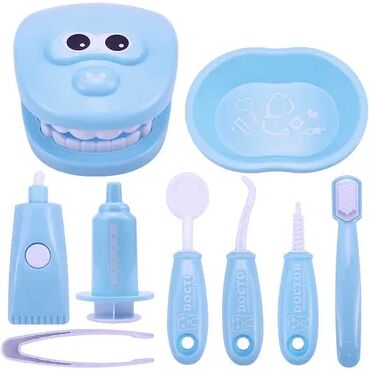 Discount Dollar Deals Montessori Early Learning Role Play Set For Kids Tooth Brushing Doctor Kit sky