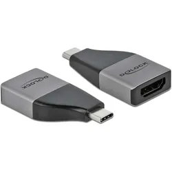 Delock USB Type-C™ Adapter zu HDMI (DP Alt Mode) 4K 60 Hz + HDR (HDMI), Video Adapter, Grau