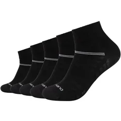 5er Pack camano Mesh Ventilation Quarter Socken 9997 - black mix 35-38