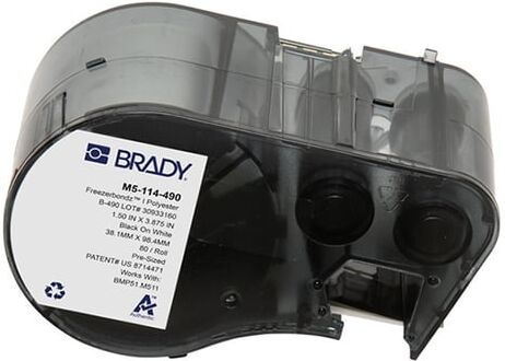 Brady M5-114-490 etiquetas de poliéster Freezerbondz preto sobre branco 38,1 mm x 95,25 mm