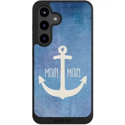 Nivocase Handyhülle für Samsung Galaxy S24 Hülle NIVOpure Case Schwarz Anker Blau maritim (Samsung Galaxy S24), Smartphone Hülle, Blau, Schwarz